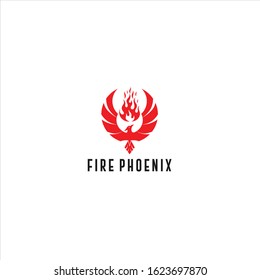 Fire Phoenix Bird abstract Logo design vector template