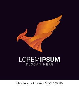 Fire Phoenix Bird Mascot Logo Design Vector
