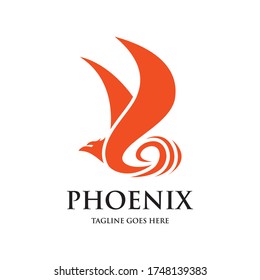 fire phoenix icon and logo design