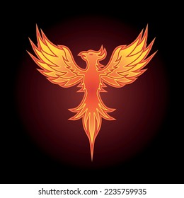Fire phoenix logo on dark background