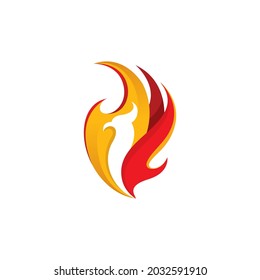 Fire Phoenix Logo Simple and Modern Design