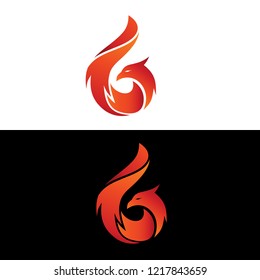 Fire phoenix Logo in Vector