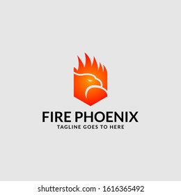 Fire Phoenix Logo Vector Template Design