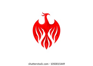 Fire Phoenix Simple Abstract Logo Design