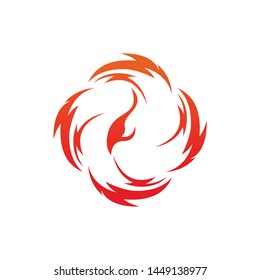 Fire phoenix tribal logo template