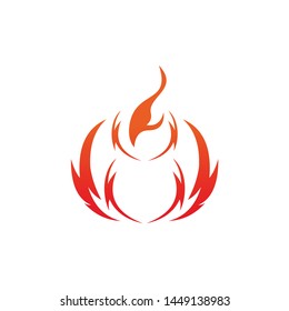 Fire phoenix tribal logo template