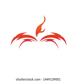 Fire phoenix tribal logo template