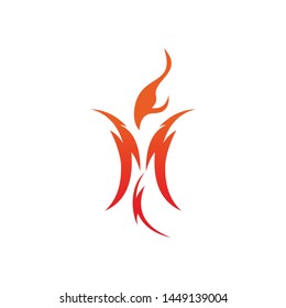 Fire phoenix tribal logo template