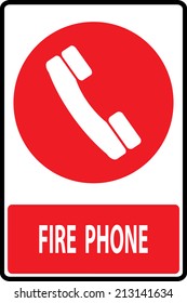 Fire phone emergency call sign,Vector illustration