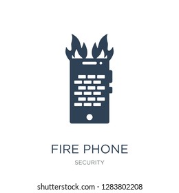 fire phone icon vector on white background, fire phone trendy filled icons from Security collection, fire phone vector illustration