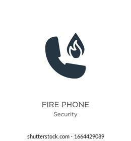 Vector de icono de teléfono de fuego. Icono moderno de teléfono plano de la colección de seguridad aislado en fondo blanco. La ilustración vectorial se puede utilizar para diseño gráfico web y móvil, logotipo, eps10