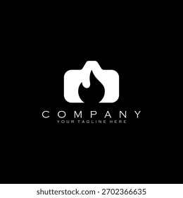 Vector de diseño de logotipo de foto de fuego