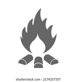 Fire. The pictogram of the bonfire. The icon of the layer of websites, applications and creative design. Flat style
