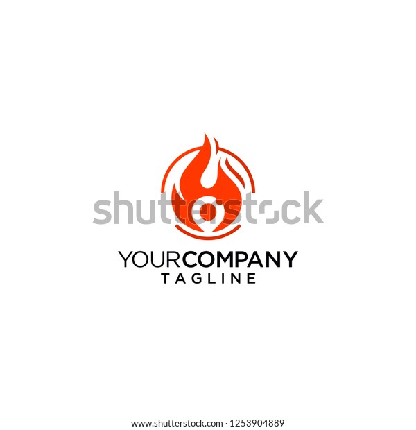Fire Pin Logo Design Stock Vector (Royalty Free) 1253904889 Shutterstock