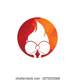 Fire and ping pong logo icon design template. Table tennis, ping pong vector icon.	