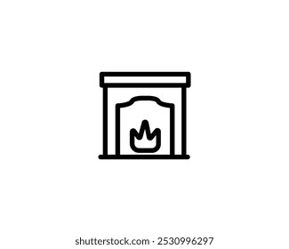 fire pit icon line design