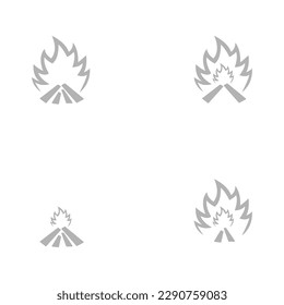 fire pit icon on white background, vector illustration