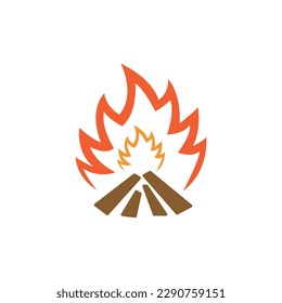 fire pit icon on white background, vector illustration