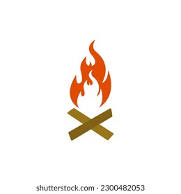 fire pit icon on a white background, vector illustration