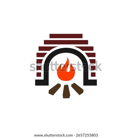 Fire Pit Oven Logo Vector Illustration Design
