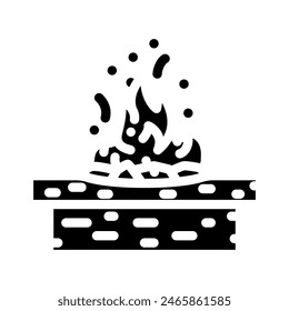 fire pit table outdoor furniture glyph icon vector. fire pit table outdoor furniture sign. isolated symbol illustration