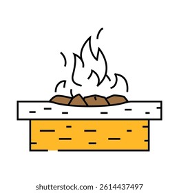 fire pit table outdoor furniture line icon vector. fire pit table outdoor furniture sign. isolated symbol illustration