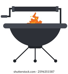 Fire pit vector cartoon illustration isolated on a white background.