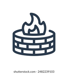 Fire Pit Vector Icon Illustration