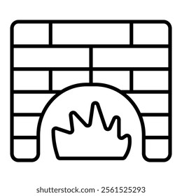 Fire Pit Vector Icon Illustration line icon.