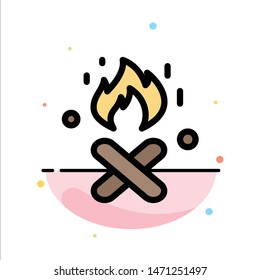 Fire, Fire Place, Canada Abstract Flat Color Icon Template. Vector Icon Template background