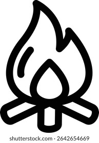 fire place editable cartoon style sticker vector