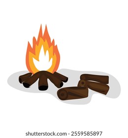 Fire Place Element with White Background.