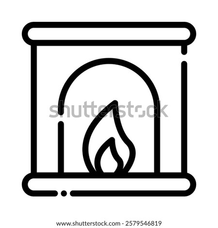 Fire Place Icon in Line Style