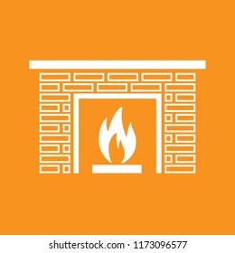 Fire Place Icon, Stock Vector Illustration, EPS10.