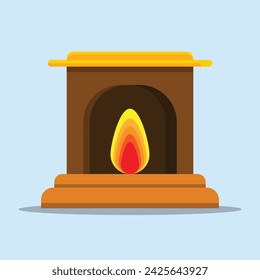 Fire place icon. Subtable to place on furniture, interior, etc.