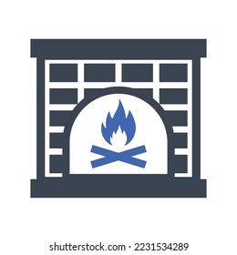 Fire place icon, Vector graphics