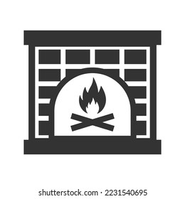 Fire place icon, Vector graphics