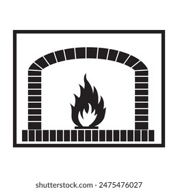 diseño simple de la Ilustración vectorial del icono del lugar de fuego