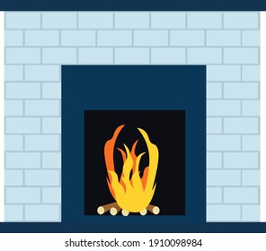 Feuerplatz, Illustration, Vektorgrafik auf weißem Hintergrund.