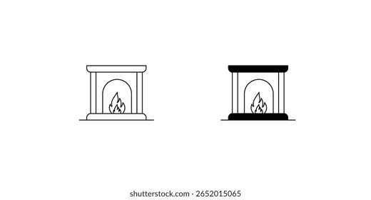 Icono de conjunto de fuego con fondo blanco Vector Ilustración de stock