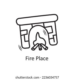 Fire Place Vektorgrafik Symbol Design Illustration. Weihnachtssymbol auf weißem Hintergrund EPS10-Datei