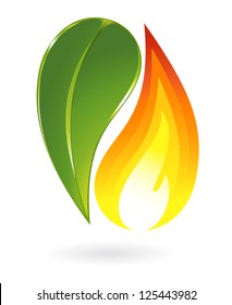 Fire and plant icon