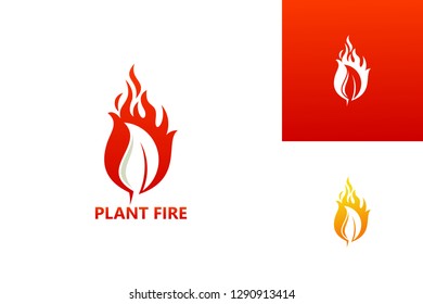 Fire Plant Logo Template Design Vector, Emblem, Design Concept, Creative Symbol, Icon