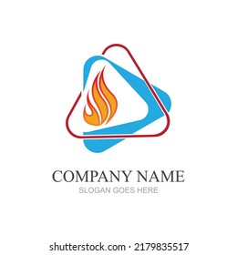 Plantilla de diseño del logotipo del botón de encendido y reproducción