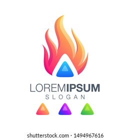 fire play color logo design