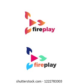 Fire Play colorful App icon vector Logo