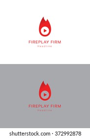 Fire play firm logo template.
