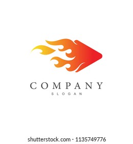 Fire Play Logo, Fire Arrow Logo, Hot Media Logo