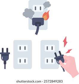 Fire from a plug inserted into an outlet