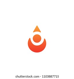 fire point flame circle vector logo template